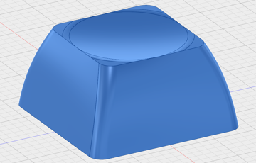 The 3D modeled keyboard cap from the side.