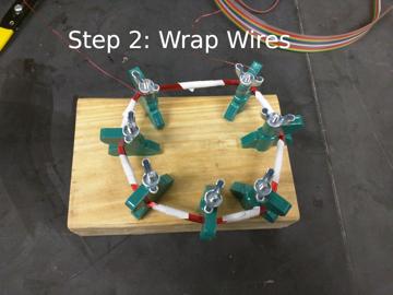 Second step ussing the antenna winding pegs